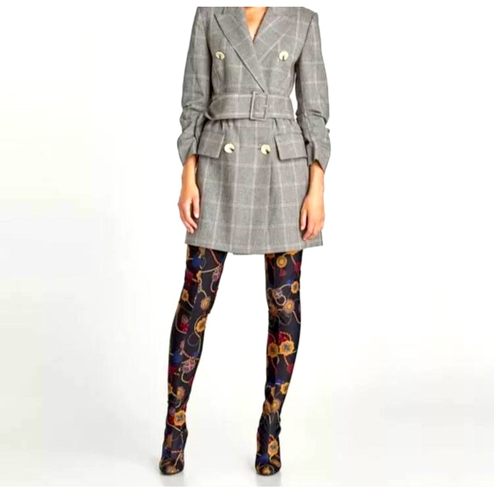 Zara Over the knees Versace print Lycra boots